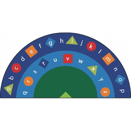 Carpets For Kids Alpha Shapes Seating 6.67 ft. x 13.33 ft. Semi-Cir Rug 9134